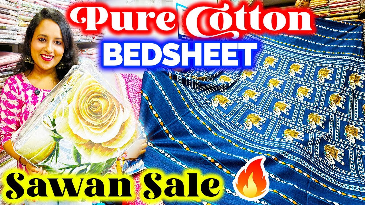 Sawan Sale: Pure Cotton Bedsheet Market Barabazar Kolkata | Bedcover Market Kolkata | Arti Bedcover