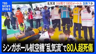 3分間で約1800メートル急降下か  シンガポール航空機“乱気流”で80人超死傷｜TBS NEWS DIG