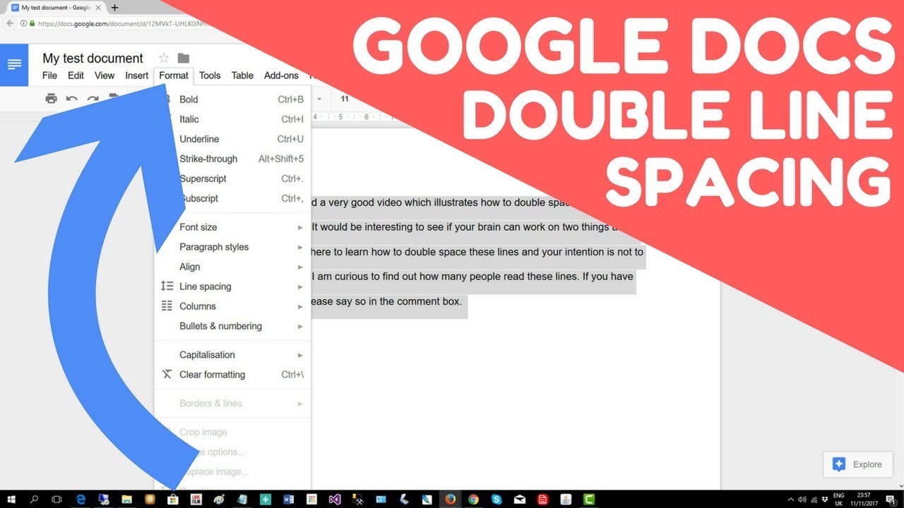 How To Double Space In Google Docs 18 Youtube