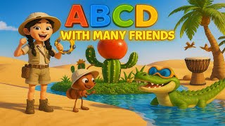 Abcd Fun Cl Abcd With Many Friends A To Z Cl With Apple Ballcat , Dog
