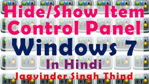 ✅ How to Show or Hide Specified Settings in Windows 7 Control panel | Hindi
