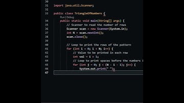 Triangle of Numbers in Java #shorts