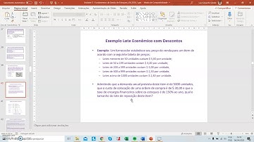 Vídeo Aula 9 - Lote Econômico com Desconto