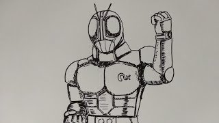 Cara Menggambar Ksatria Baja Hitam RX / Kamen Rider Black RX