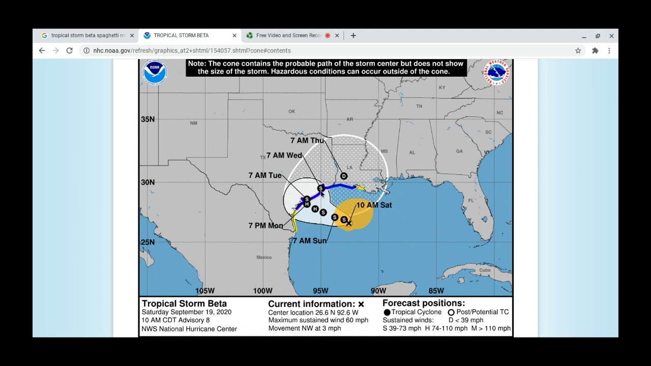 Tropical storm Beta to slam into Texas, Tropical Update #8 - YouTube