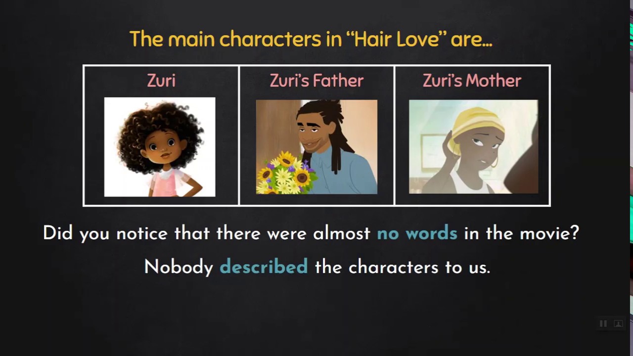 Indirect Characterization Examples From Hair Love Youtube