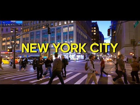 New York, Hoa Kỳ | Midtown MANHATTAN NYC | Đi Bộ Thành Phố Ban Đêm 4K