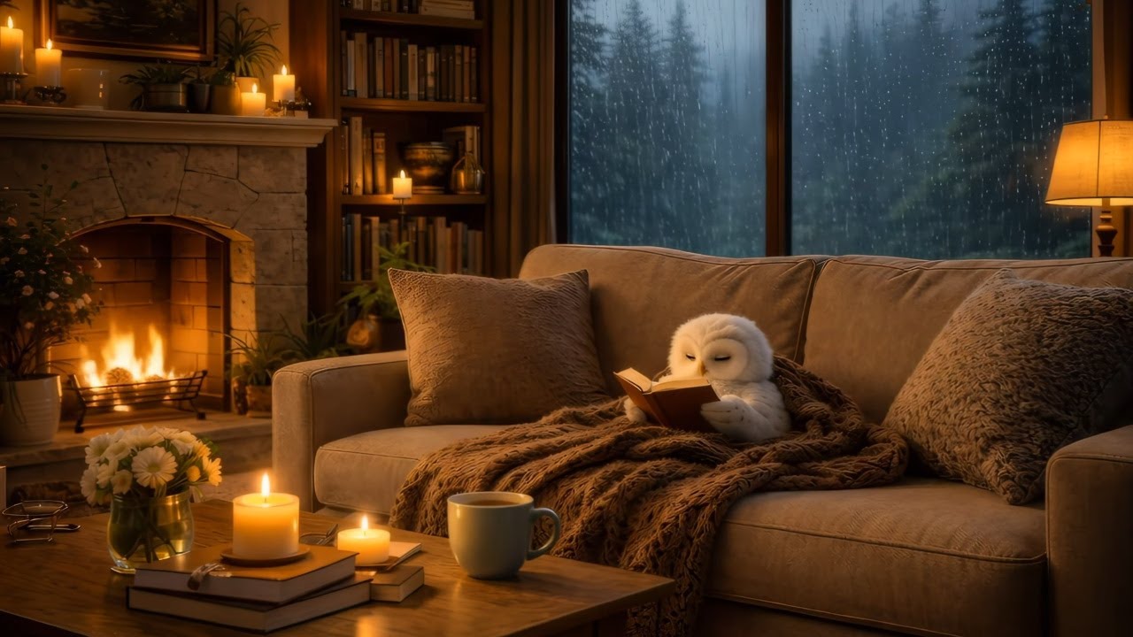 Relaxing Music on a Rainy Day 🌧️ | Cozy Café & Rain Ambience for ...