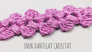 Snur Dantelat Crosetat 98 Cordoncino Alluncinettocrochet Point Lace Cord Turorial