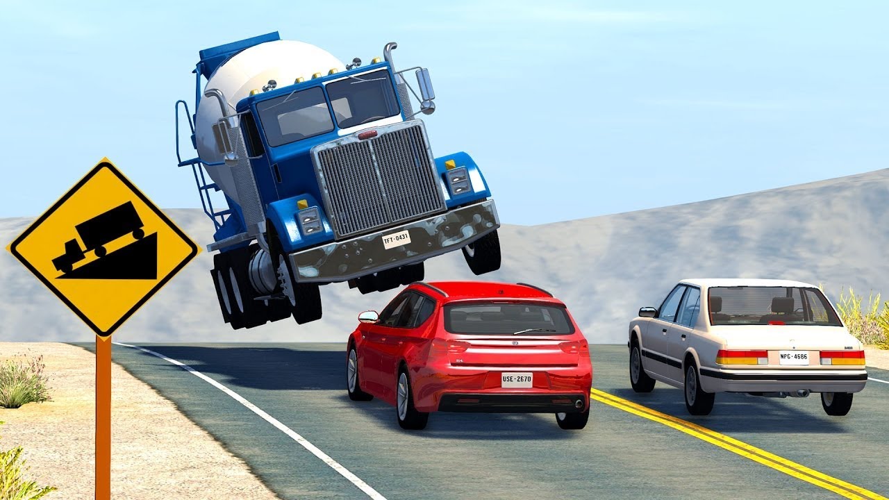 BeamNG Drive Satisfying Crashes Fails Rollovers - Super Ramp Car Jumps Gameplay 