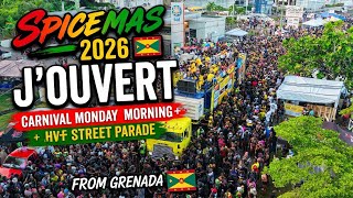 SPICEMAS 2026 🇬🇩 JOUVERT CARNIVAL MONDAY MORNING 4K DRONE FOOTAGE 