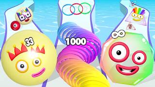 NUMBERBLOCK BALL RUN 2048 .vs NUMBERBLOCK SHAPES .vs CIRCLE STACK - Satisfying ASMR Color Math Games screenshot 5