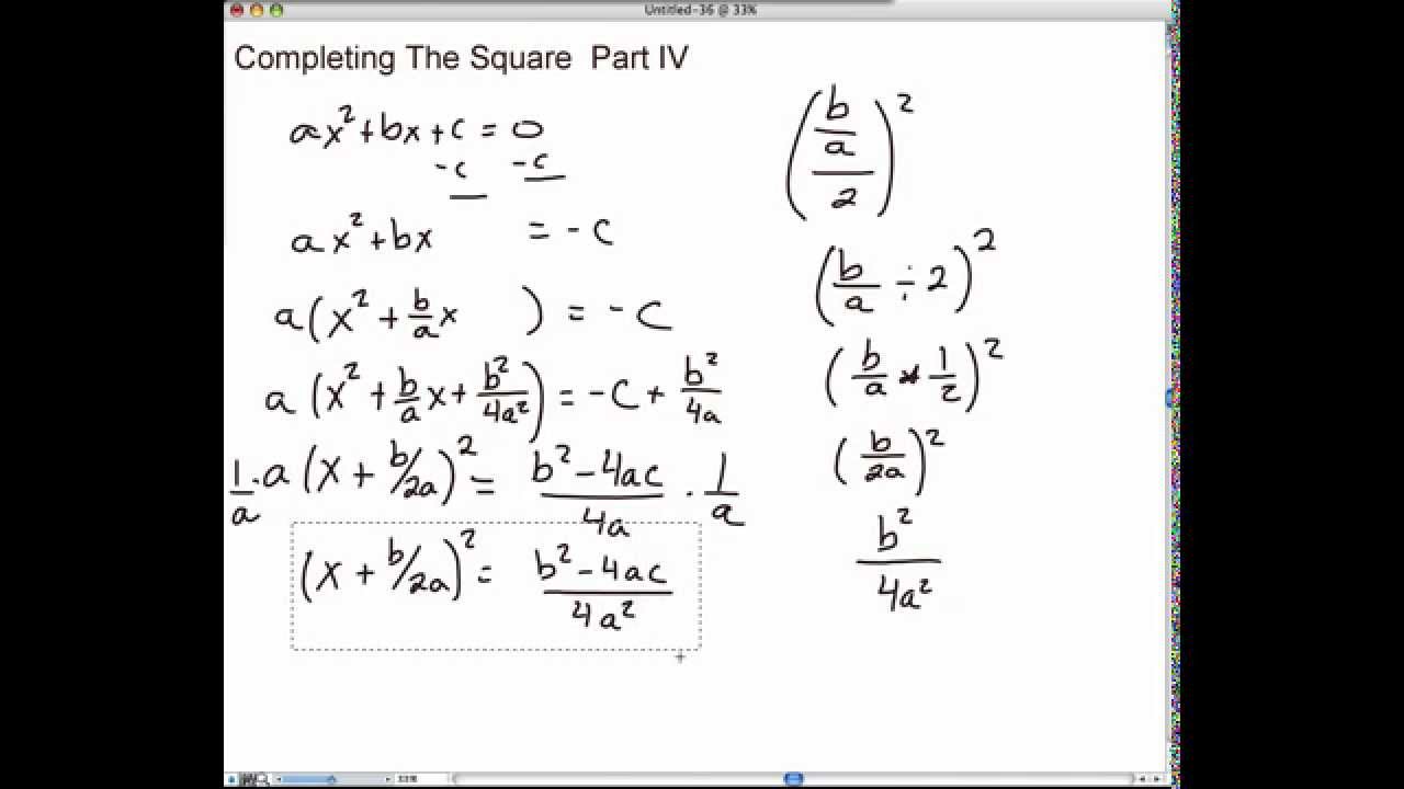Deriving the Quadratic Equation (Explained) - YouTube