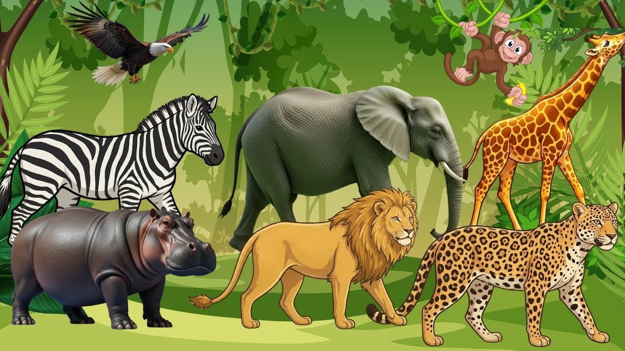 Animal Sounds Song| Safari Animals for Kids | Learn Names & Sounds