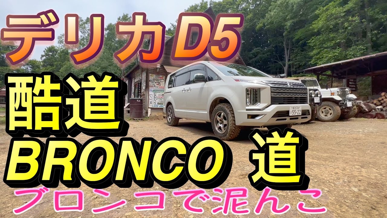 【デリカD5】アウトドアパーク・BRONCO （ブロンコで泥んこ）　ブロンコ道 から受付までの１、４Kmの酷道