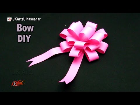 DIY Easy paper bow gift wrap | How to make | JK Arts 1051 #PaperBow