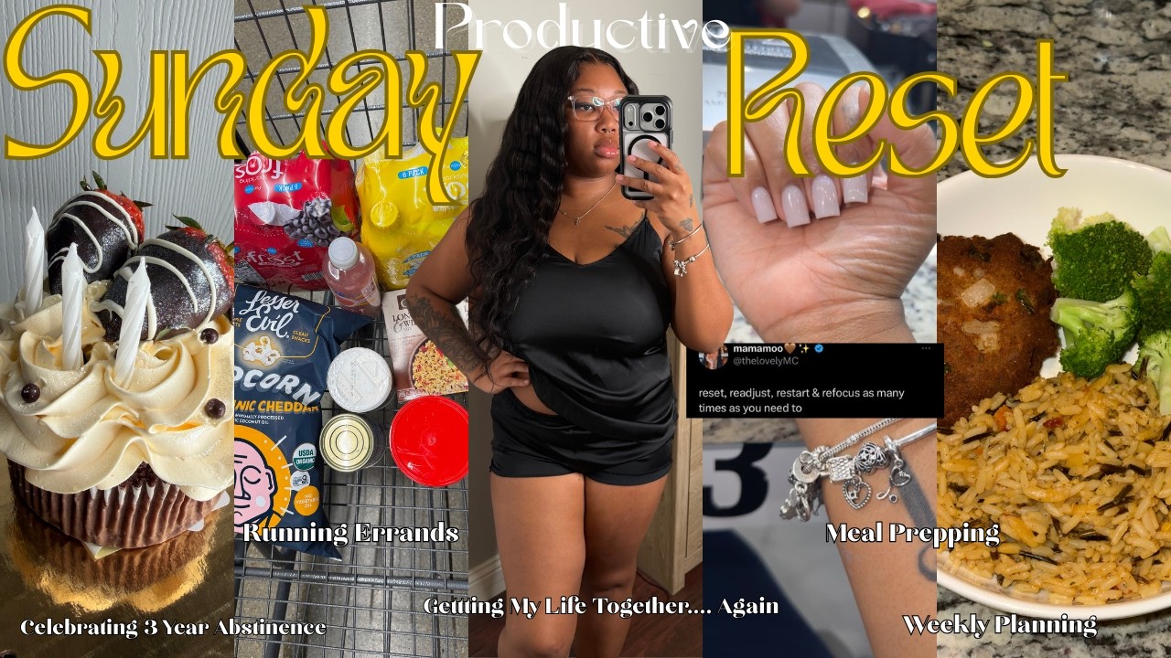 *Chaotic* Productive Sunday Reset💆🏽‍♀️: running errands+ meal prepping+ Decluttering+weekly planning