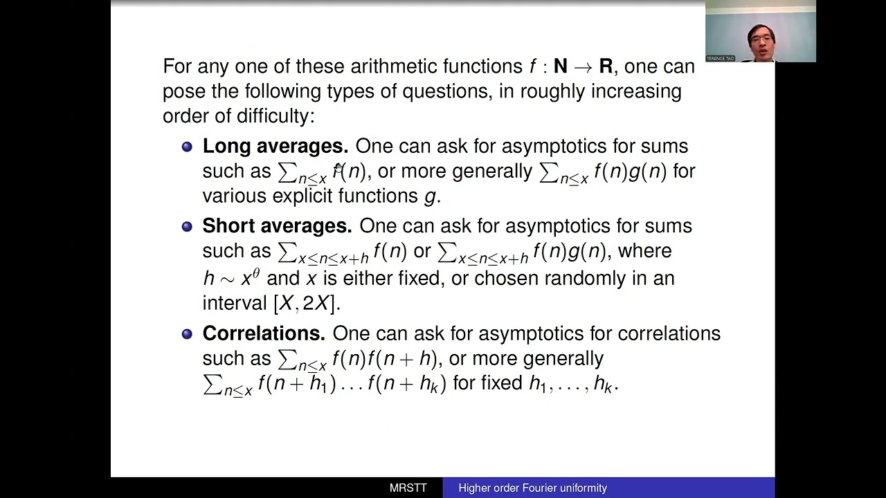 Terence Tao - Higher Order Fourier Uniformity of Bounded Multiplicative Functions in Short Intervals
