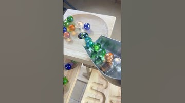 MARBLE RUN RACE ASMR  #141 Wooden Wave Course Colorful Marbles #marblerun #marblerunrace #ASMR
