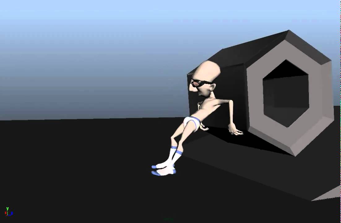 Character- heavy objects interaction animation.