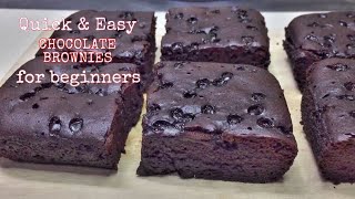 No Oven Chocolate Brownies for Beginners l Easy Brownies Recipe