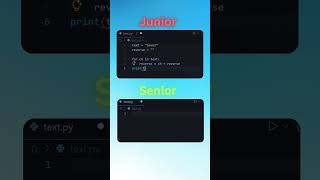 Junior vs Senior Python Developers 🤯 Palindrome Check #coding #python #programming #shorts