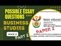 POSSIBLE ESSAY QUESTIONS PAPER 2 📝|| BUSINESS STUDIES GRADE 12