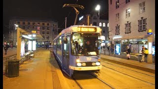Norway, Oslo, ride with tram No 13 from Central Station to Birkelunden