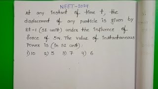 At any instant of time t the displacement of any particle is given by 2t-1(SI unit) under the