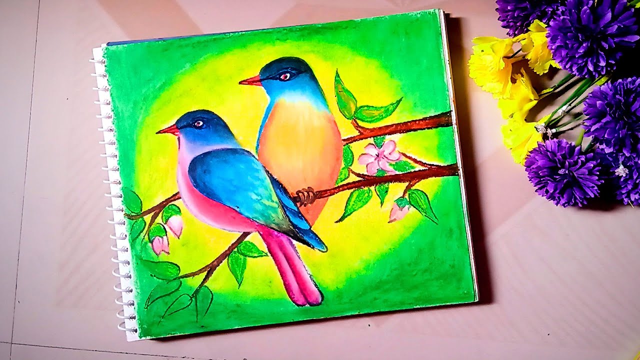 How to draw Beautiful Birds Sitting on Tree  Stay Home Stay Safe Drawing  Easy Beautiful Birds  YouTube