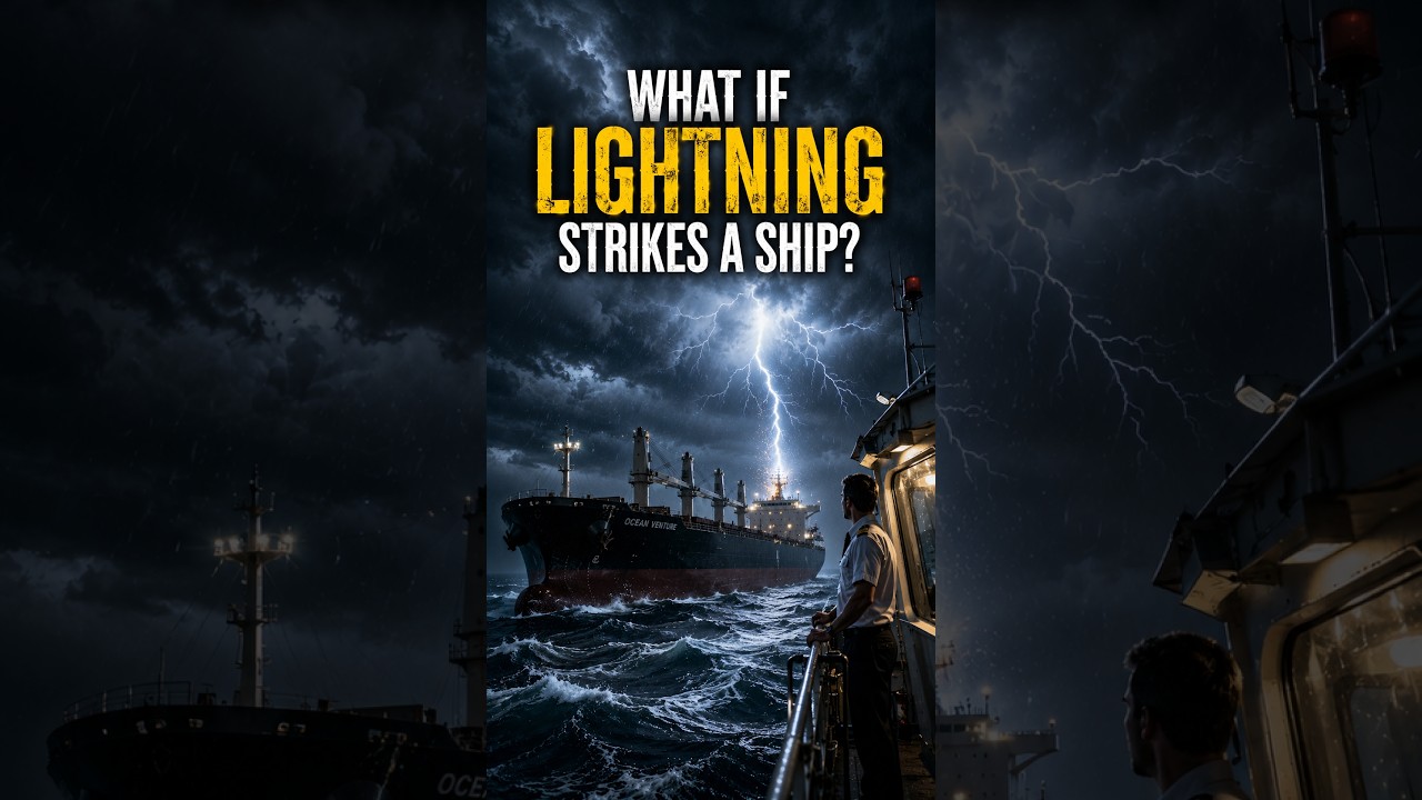 ⁣What Really Happens When Lightning Hits a Ship at Sea? Life at Sea | Lightning on a Cargo Ship