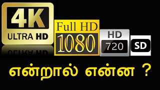 SD, HD, Full HD, 4K Frame Sizes In tamil