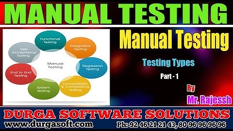 Manual Testing ||  Testing Types Part- 1 by Rajessh