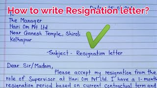 Resignation letter | How to write resign letter in english | Resign letter for company/office staff