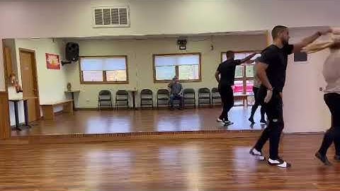 Matt Hernandez Salsa On2 demo with student Elina.