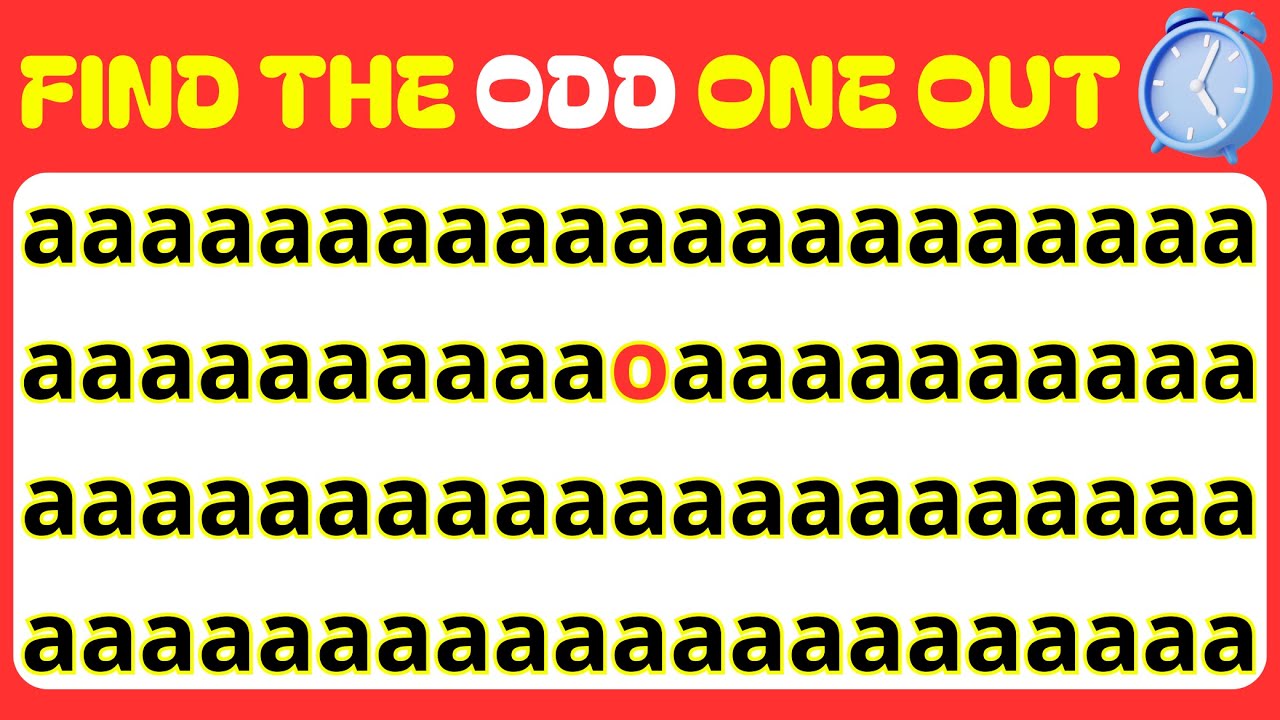 Find the odd number one out || Find the odd Letter one out || spot the ...