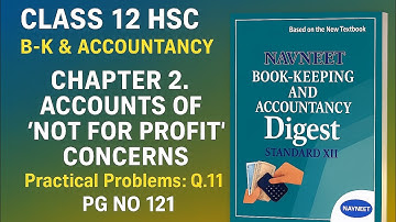 12th Commerce BK Chp 2 Accounts of ‘Not for Profit’ Concerns Practical Problems Q.11 Solution Pg 121