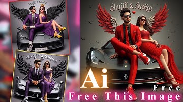 Create 3D Ai Wings Couple Images With Name photo editing #ai