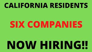 6 work at home positions hiring in ca!!!!!!(california love)