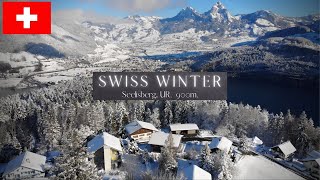 Winter flight over a Swiss village in 4K - Seelisberg #switzerland #seelisberg