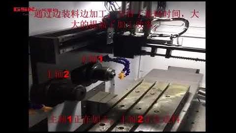 CNC lathe dual-spindle automatic feed processing with GSK928TD-L