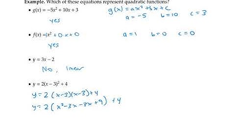 Introduction to Quadratic Functions