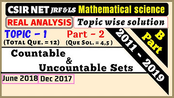 Countable and uncountable sets | topic wise solution  Real analysis | CSIR NET 2011 - 2019 | Topic-1