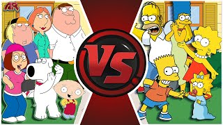 FAMILY GUY vs SIMPSONS TOTAL WAR! (Peter Griffin vs Homer Simpson REMATCH) | CARTOON FIGHT CLUB