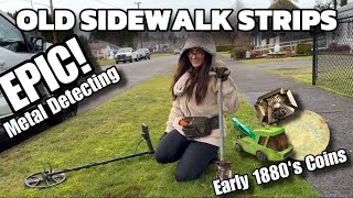 Metal Detecting Sidewalk Curb Strips for Early 1880's Coins | How to do it right and get MORE Yards