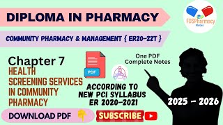 Chapter 7 : Health Screening Services in Community Pharmacy Notes | (2025-2026)