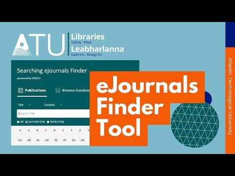 How to use GMIT Libraries eJournals Finder Tool