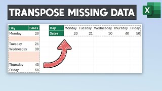 How to TRANSPOSE non-contiguous data in Excel - Ignore blank cells missing data