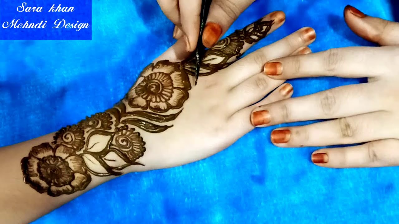 Beautifull trending stylish Easy Mehndi design for Eid||Shaded Flower ...