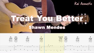 Treat You Better | Fingerstyle Guitar Tutorial TAB - Shawn Mendes